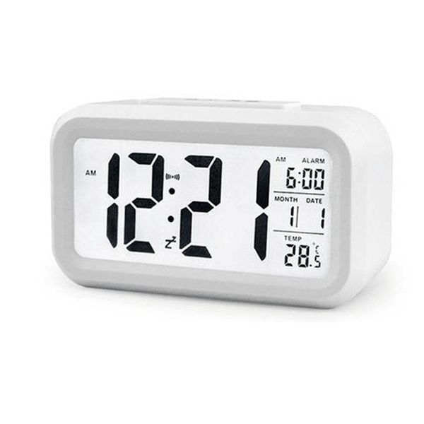 2022 novo sensor inteligente nightlight despertador digital com temperatura termômetro calendário silencioso mesa mesa relógios watc