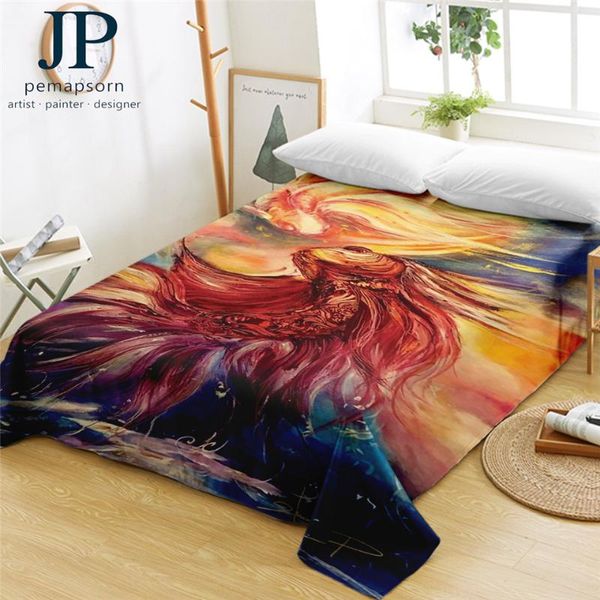 

sheets & sets fishes by jp.pemapsorn bed sheet goldfish flat koi bedspreads 1-piece watercolor art drap de lit chinese style bedlinen