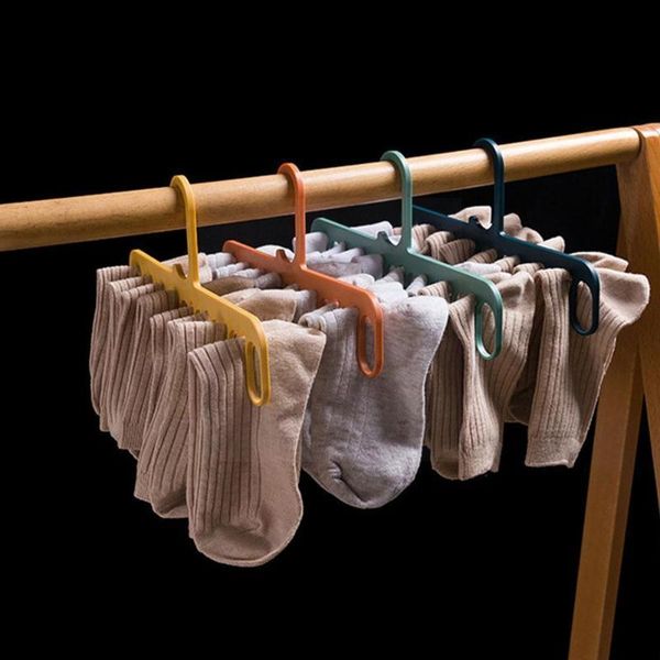 

hangers & racks multifunctional storage rack plastic nine-hole magic household balcony hanger windproof space-saving e3l4