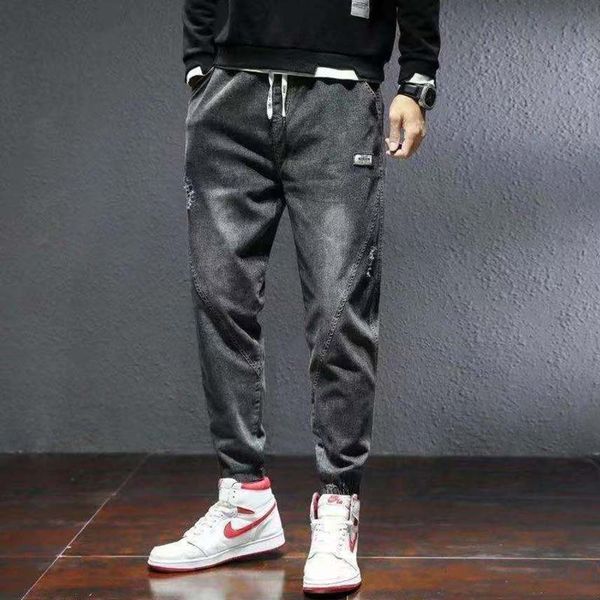 

men's loose busins elastic tight jeans, fashion, brand, four seasons, 12 styl, 2021, Blue