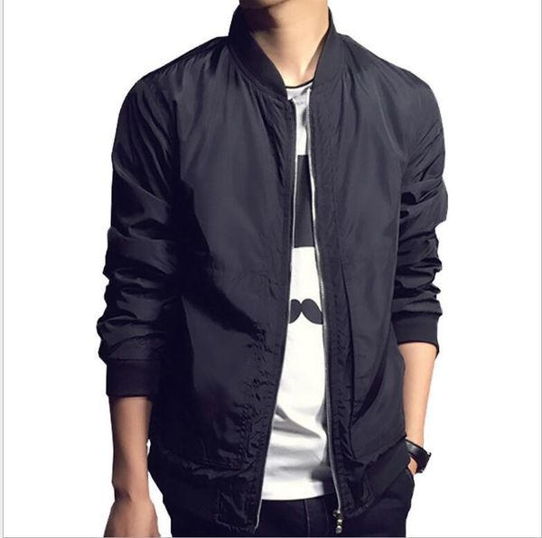 

2021 casual baseball bomber jacket mens overcoat men jacket spring autumn windbreaker slim fit coat, Black;brown