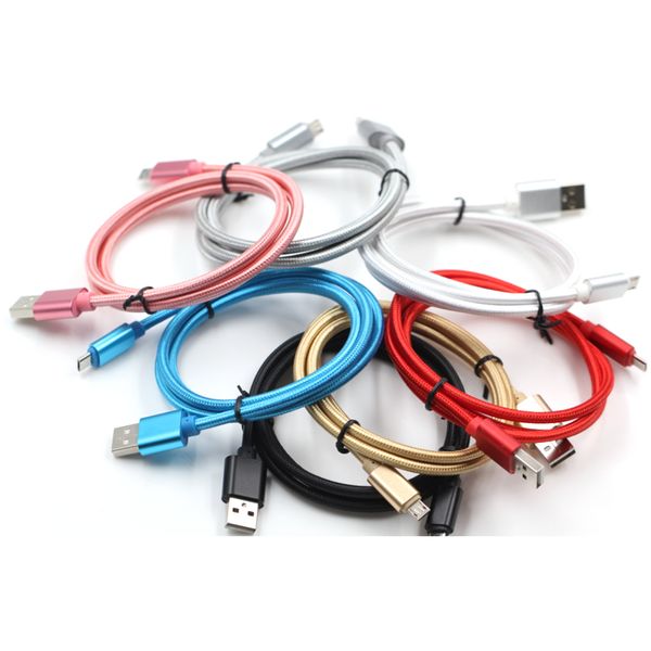

unbroken metal adapter strong micro /type c usb cable data sync charging usb lead for samsungs20 s10 note20 1m 3ft/2m 6ft/ 3m 10 ft