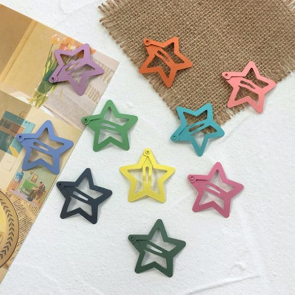 

hair accessories 10 pieces mixed color cute iron printing clip headdress for girl kids young women flower bow hairpin, Slivery;white