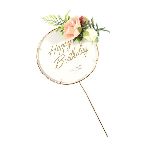 

cake decoration insert card iron flower bronzing acrylic birthday wedding party forest fresh mori series