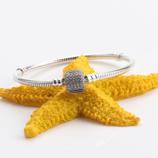 

2021 new silver original 925 charm bracelets for women snake chain beads bangles jewelry making gifts, Golden;silver