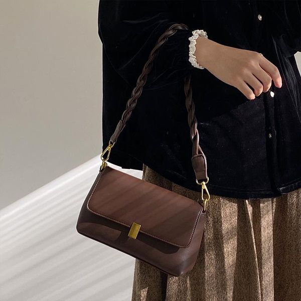 

shoulder bags black/brown handbag zipper pu leather crossbody messenger flap bag