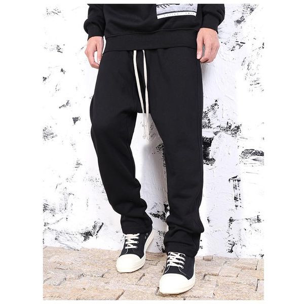 

men's pants autumn american dark series classic straight loose crotch harem fashion high street hip hop casual, Black