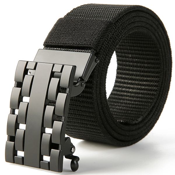 

2021 new design men's quality striped nylon belt black alloy buckles metal colours canvas army tactical belts for men strap 0755, Black;brown