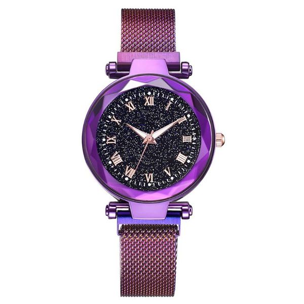 

wristwatches 10pcs/lot fashion women ladies lazy watches alloy mesh belts magnet small dial roma design dress stars sky, Slivery;brown