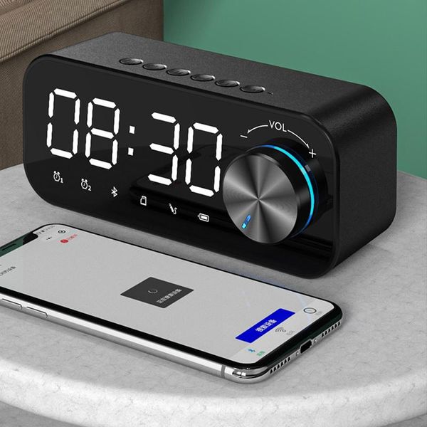 

other clocks & accessories led subwoofer table clock portable wireless bluetooth-compatible speaker mirror screen digital display alarm desp