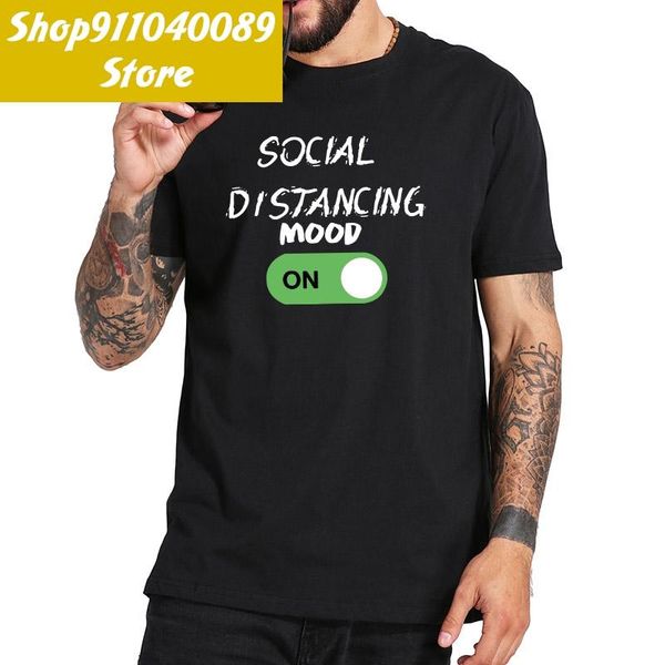 

men's t-shirts on social distancing mode t shirt simple personal design cotton cloth tee, White;black