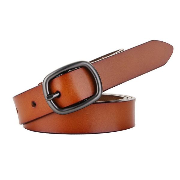 

belts elegzo genuine leather belt for women vintage jeans female pin buckle waistband, Black;brown