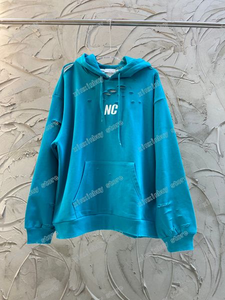 

21ss designers mens womens sweatshirts ripped-effect paris letter print man fashion t-shirt tees street luxurys white black blue xinxin
