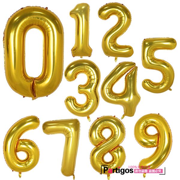 

10pcs slim number balloons 40inch foil number 1th happy birthday party decor wedding anniversary plies helium air globos