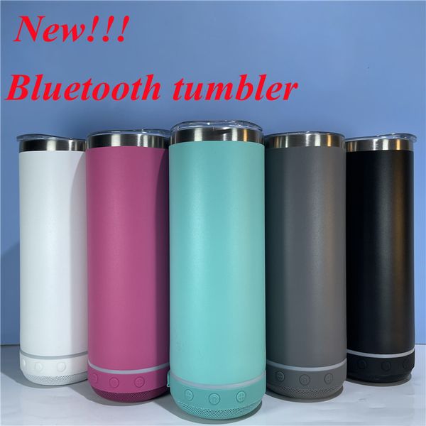 Сублимационная прямая Bluetooth Tumbler 20oz Doceer Tumblers Coloful из нержавеющей стали Музыка кофейная чашка творческая двойная стена кружка