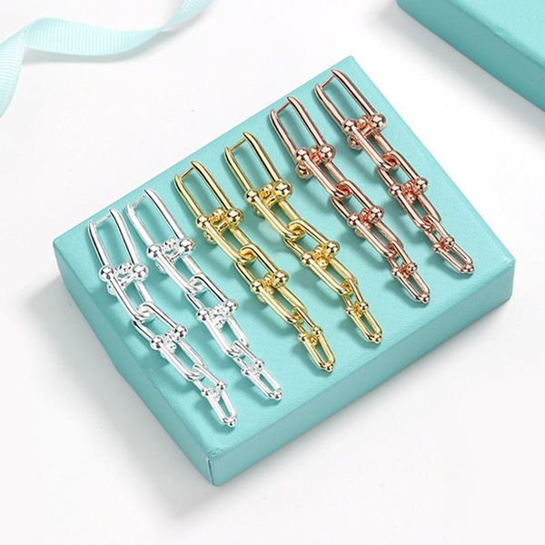

dangle & chandelier original s925silver jewelry u-shape earrings rosegold t long birthday gift fashion design accessories, Silver
