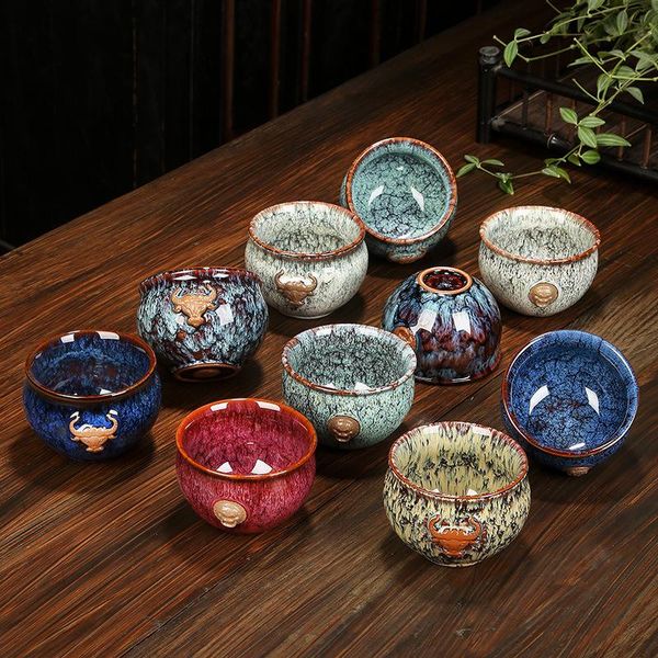 

cups & saucers ceramic jianzhan teacup tea set master cup single