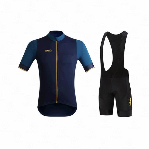 

racing sets ralvpha 2021 summer men's cycling clothing set bike breathable anti-uv bicycle wear/short sleeve jersey, Black;blue
