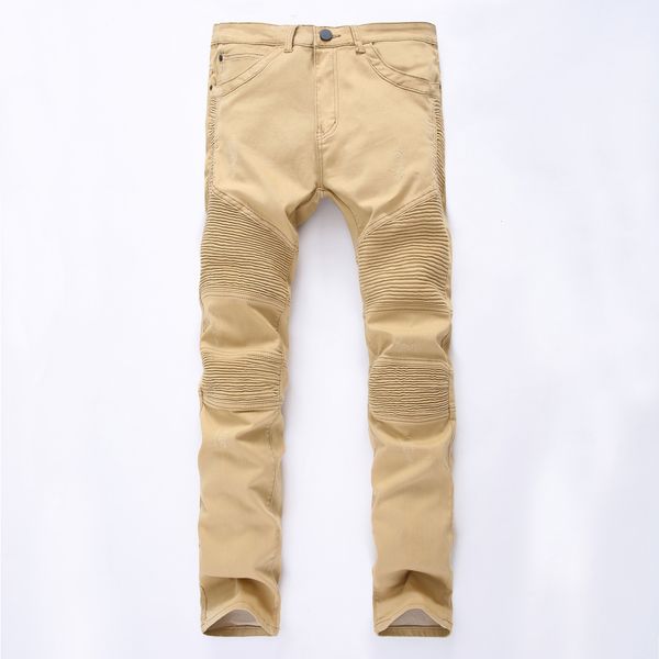 

denim caqui torn bike jeans straight stretch oversize 28-38 42 2021 spring sutumn winter hip hop punk streetwear 1cpp, Black