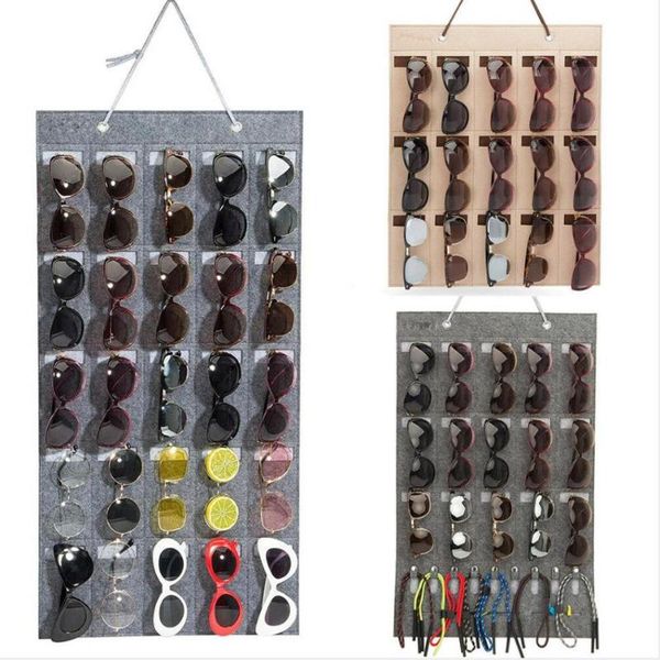 

storage bags home sunglasses organizer hanging wall glasses holder display pocket mount hanger on stand
