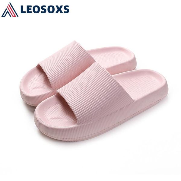 

leosoxs 2021 women thick-soled sandals slippers summer outdoor indoor soft-soled men's home household bathroom bath sandals l181, Black