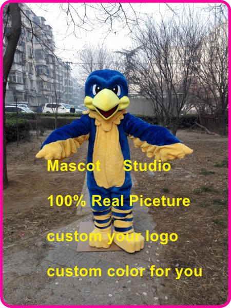 

mascot doll costumeblue hawk mascot costuem eagle falcon custom size cartoon character kit carnival costume mascotte 41629, Red;yellow