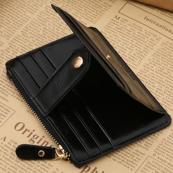 

creative zipper multi-function coin purse multi-color wallet gubintu coin men coin purse fashion multi-card wallet, Black;red