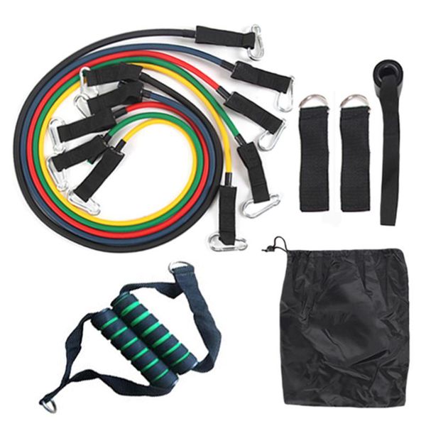 

resistance bands 11pcs set bodybuilding home gym equipment 125 pounds professional weight training fitness rubber expander