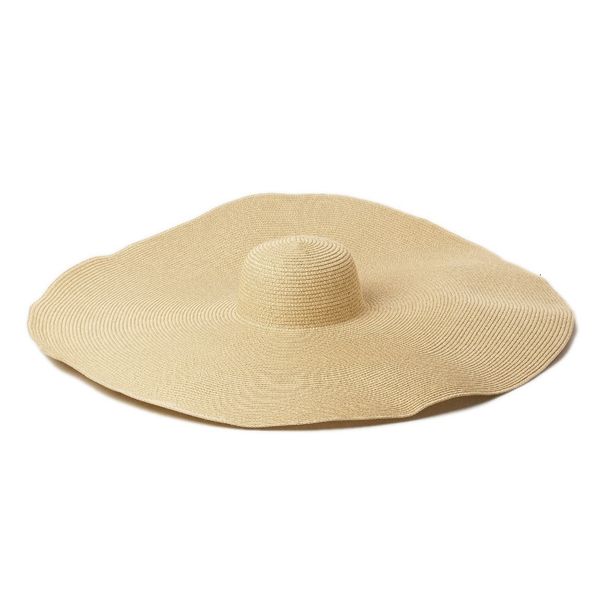

2021 new elegant 30cm large floppy paper straw sun hats for women ladies beige khaki black huge wide brim derby anti-uv beach hat g1p9, Blue;gray