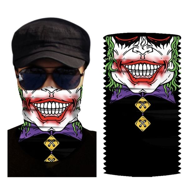

fur outdoor magic scarf mask 3d digital ocean clown silk seamless printing, Black