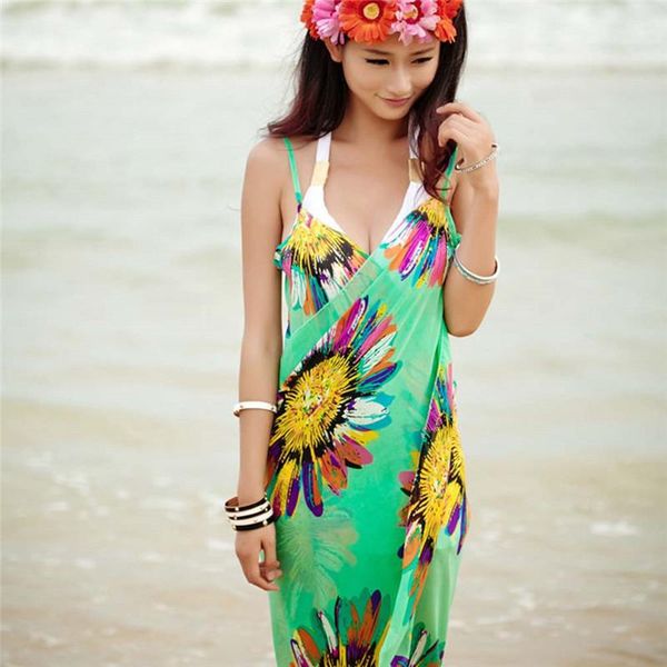 

women's swimwear bohemian women summer beach dress bikini cover-ups swim wear cover up cotton tunic deep v-neck robe caftan, White;black
