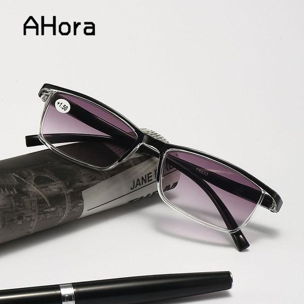 

sunglasses ahora half frame business sun reading glasses ultralight women&men prebyopia eyeglasses +1.0+1.5+2.0+2.5+3.0+3.5+4.0, White;black