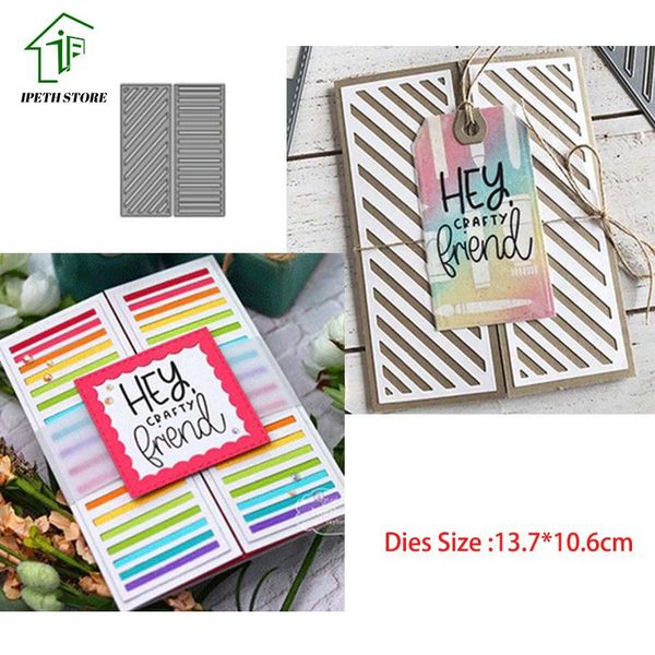 

painting supplies diagonal stripes background frame metal cutting dies stencils for card making decorative embossing paper cards stamp diy
