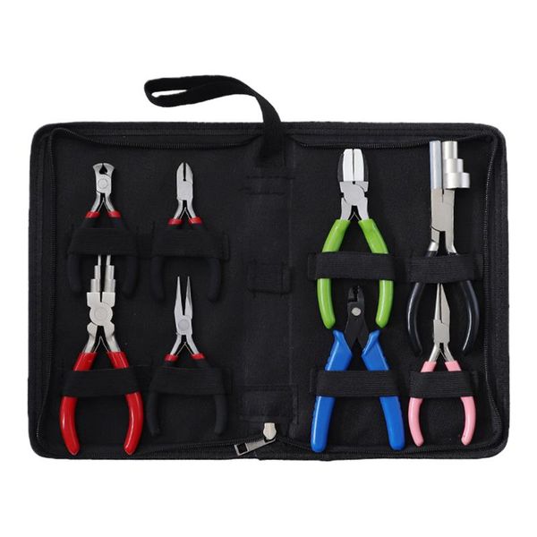 

professional hand tool sets 8pcs jewelry pliers set cutting wire repairing with zipper bag carbon steel handheld bend fix shape making tools