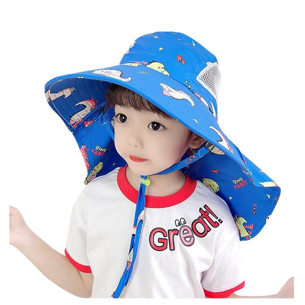 

wide brim hats baby boys girls sun protection swim hat children sunscreen outdoors cap leisure summer for #t1g, Blue;gray
