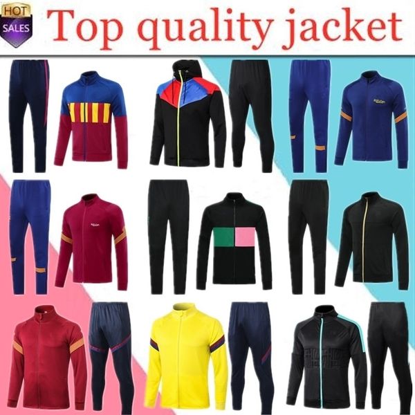 

jacket 19/20 soccer training suit men jacket new football tracksuit survêtement de football chándal de fútbol, Black