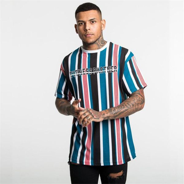 

men's t-shirts stripe gyms t-shirt summer sports running t shirt streetwear male shirts hip hop brand clothing quick-drying, White;black