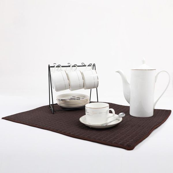 

table runner washable cup placemats creative plastic anti-skid microfiber mats coasters heat-resistant simple pla