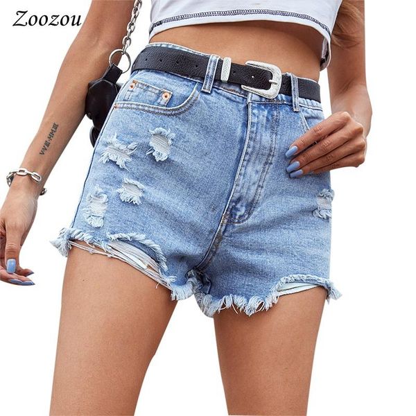 

women's jeans women frayed hem ripped denim jean shorts high waisted pockets distressed summer casual light blue