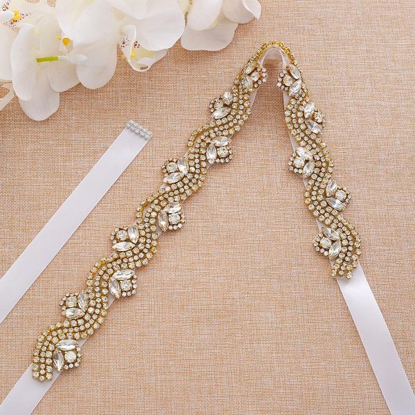 

wedding sashes sesthfar rhinestone belt handmade crystal sash organza ribbon for bride bridesmaid party dress, White