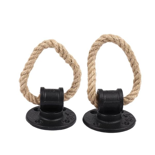 

towel racks 2pcs vintage rack ring industrial style wall mount holder iron pipe rope bathroom toilet home els decoration