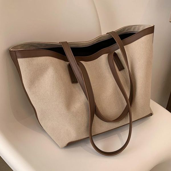 

evening bags fashion canvas tote bag 2021 large capacity simple foreign style big brand shoulder shopper spring summer women's