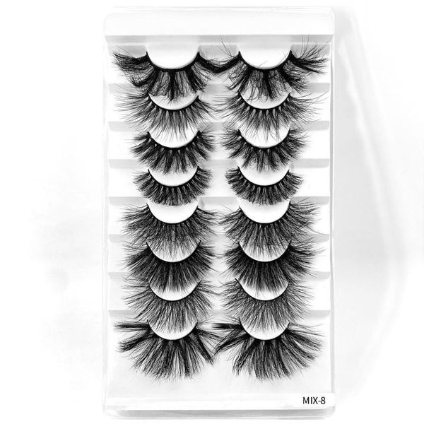 

false eyelashes 8pairs mink 25mm lashes fluffy messy 3d wholesale 80pairs natural long thick extension