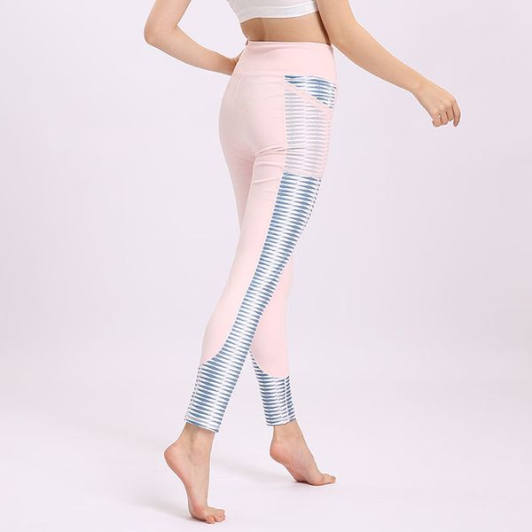 

20 peach high waist hip-lifting sports fitness side double pocket printed yoga pants women's hip-lifting fitness pants8555, White;red