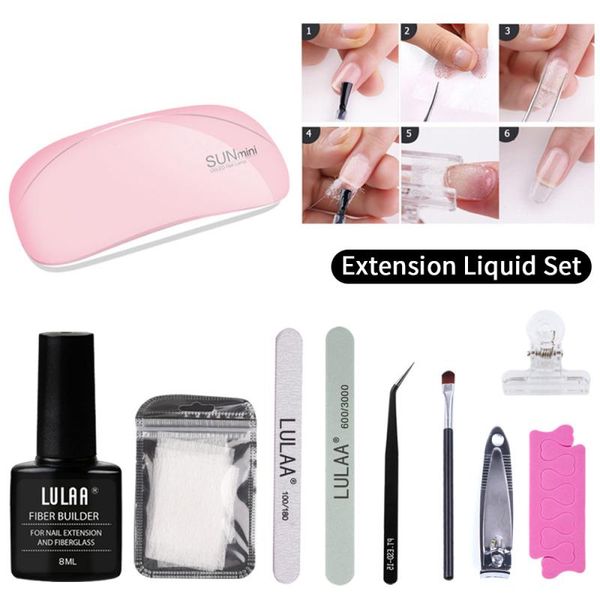 

nail art kits 12w power fiber extender set reinforced repair tools