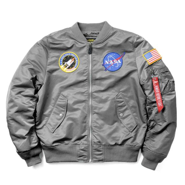 

spring and autumn nasa astronaut air force pilot jacket baseball suit tide brand ma-1 american men's joint name couple coat, Black;brown