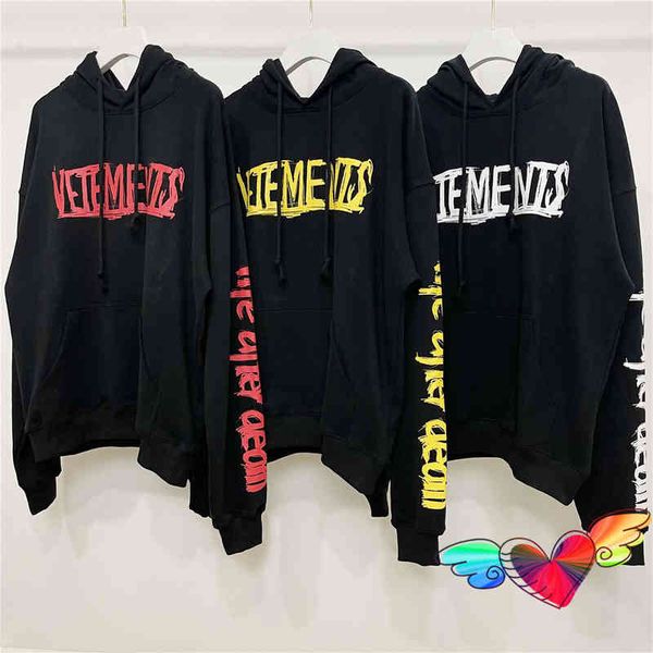 

2021fw vetements world tour hoodie men women 1:1 concert graffiti poster vetements sweatshirts vtm pullovers, Black