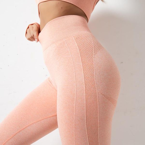 

yoga outfits female pants leggings sport woman fitness 7 colors high waist running workout seamless butt-lift, White;red