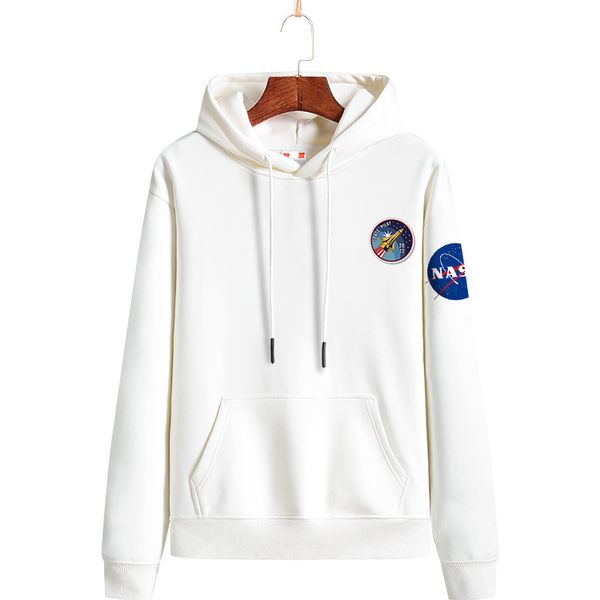 

nasa long sleeve men hooded sweater women crew neck sweaters sweatshirts athletic casual plus size 275-78, Black