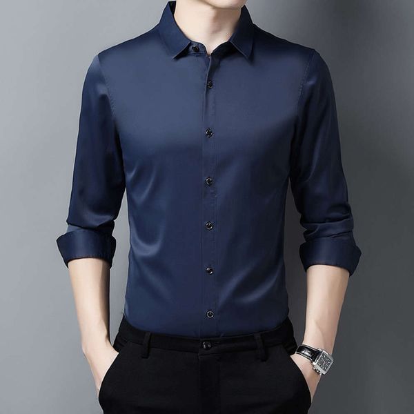 

long sleeve youth business slim white shirt solid color non iron men's professional work clothes, White;black
